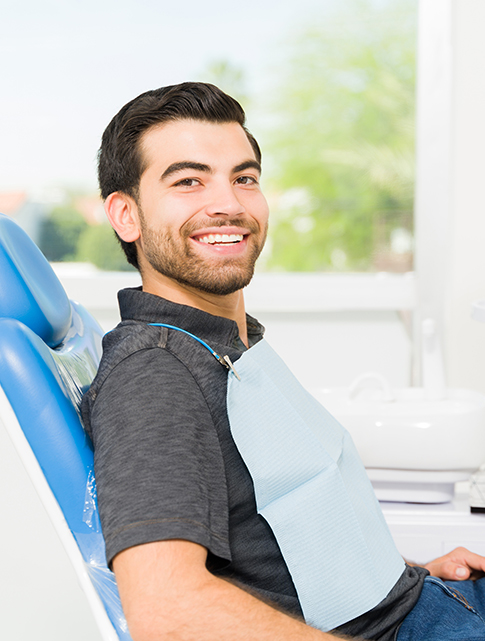 man at the dentist