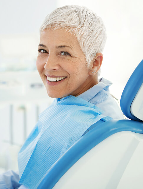 smiling woman at the dentist