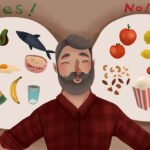 man thinking about what foods to eat after a tooth extraction