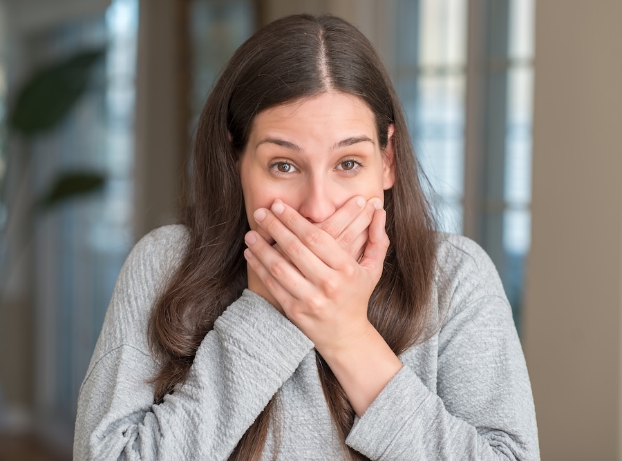 woman with bad breath